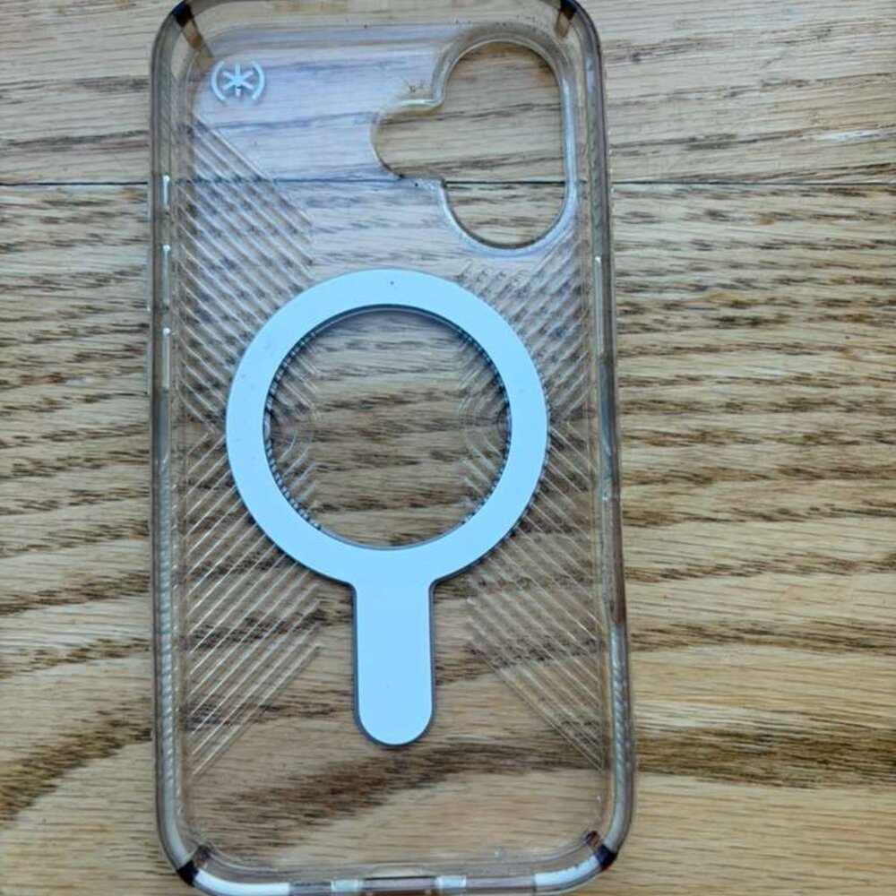 Speck Presidio Perfect-Clear Grip MagSafe with ClickLock Apple iPhone 16 Case